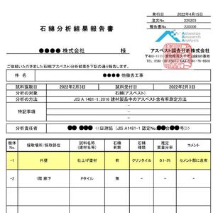 建材中のアスベスト含有分析　分析結果報告書作成［ アスベスト分析 建材 含有分析 報告書作成 安心 安全 人気 おすすめ サービス 通販 送料無料 ふるさと納税 ］