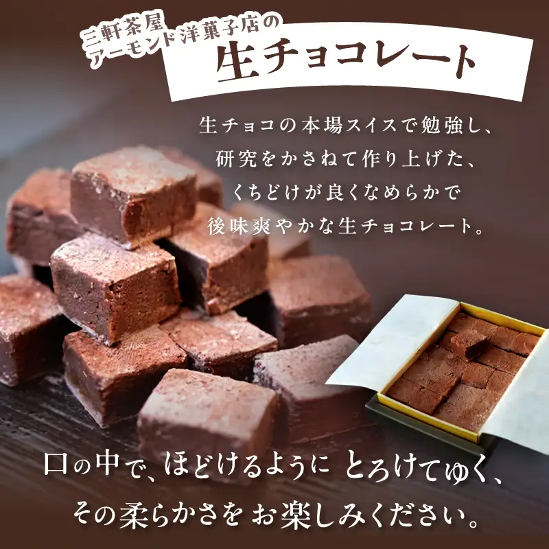 三軒茶屋アーモンド洋菓子店　生チョコ＆とろ～り生チョコの2種セット【世田谷みやげ】スイーツ チョコレート菓子 チョコレート チョコ 生チョコ 冷凍 お土産 贅沢 ご褒美 ギフト プレゼント 贈り物_0042-001-se5
