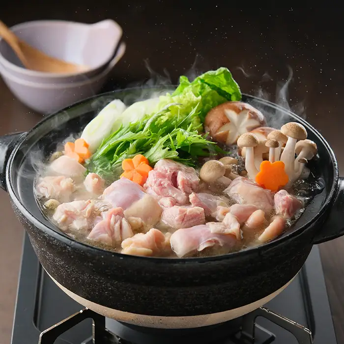 朝引き鶏の水炊きset2～3人前/鍋 スープ 鍋セット 鶏肉 モモ肉 No.1065