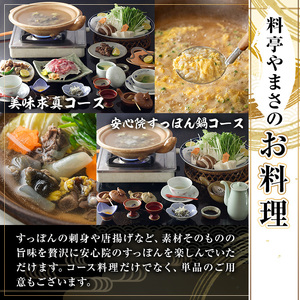 料亭やまさ旅館 お食事&ご宿泊券(5,000円分) スッポン すっぽん 商品券 宿泊 食事 旅館 勝負めし【105900600】【やまさ】