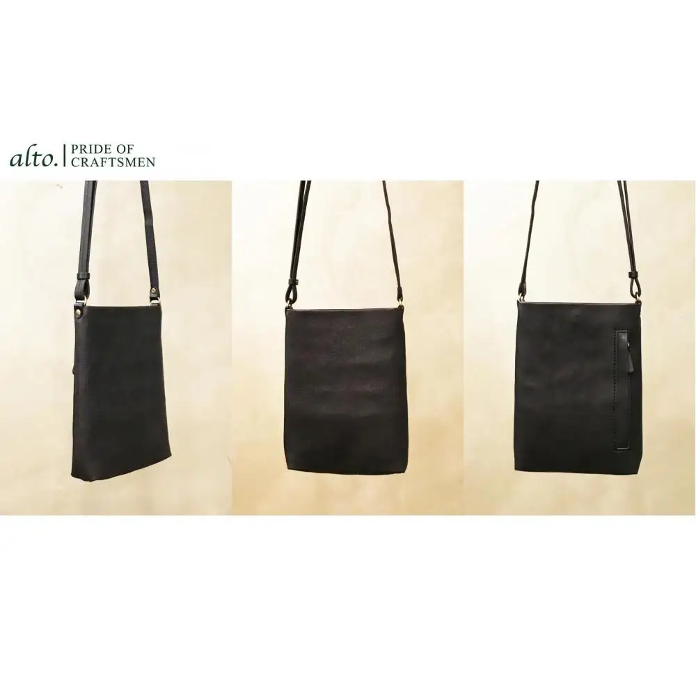 【alto.】Hシボプレス　縦型ミニショルダー　AKEB-3008（ブラック）