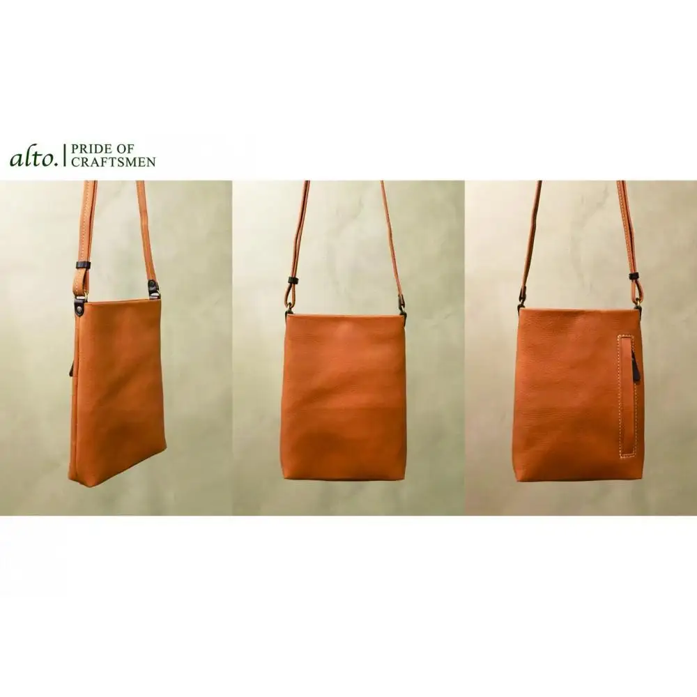 【alto.】Hシボプレス　縦型ミニショルダー　AKEB-3008（キャメル）