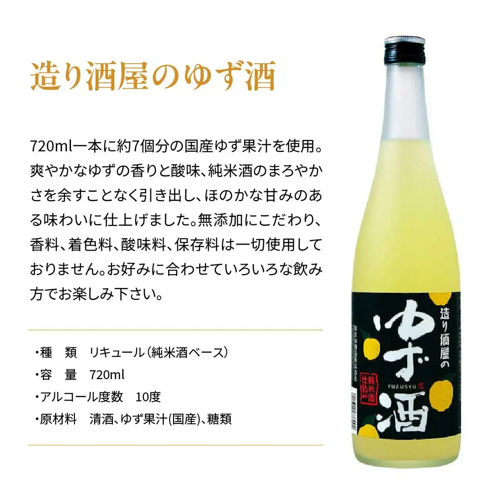リキュール　造り酒屋のリキュールセット　ゆず酒　うめ酒　720ｍｌ　各１本（計２本）　飲み比べ　セット　ギフト　お土産　會津ほまれ　会津　喜多方【07208-0465】