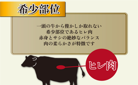 ＜冷蔵・真空包装＞希少部位！A4等級以上！宮崎牛ヒレステーキ2枚（約240g）_K008-007
