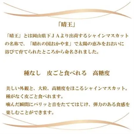 【2026年8月下旬より発送】ご家庭用　岡山県産　シャインマスカット　晴王　400g×2房【配送不可地域：離島】【1409723】