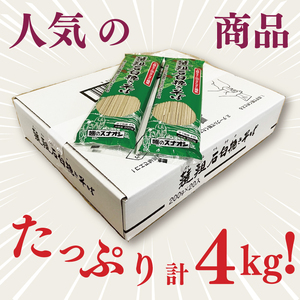 【麺のスナオシ】韃靼石臼挽きそば１箱　4kg（200ｇ×20袋）（乾麺）（BY-21）