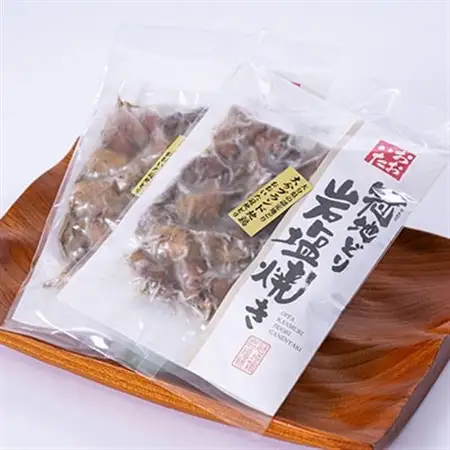 おおいた冠地どりの岩塩焼き2パック＆二階堂吉四六つぼと豊後路(720ml)セット【複数個口で配送】_大分むぎ焼酎 二階堂 麦焼酎 焼酎 酒 酒セット 焼酎セット おつまみセット おおいた冠地どり 酒の肴 ツマミ_【配送不可地域：離島】【4014504】