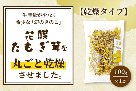 無農薬栽培【花咲 たもぎ茸 (乾燥) 100g 】幻 キノコ タモギダケ ヒラタケ 健康 栄養豊富 出汁 だし エルゴチオネイン タモギ茸 たもぎだけ  115-0606