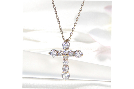 ネックレス K18YG イエローゴールド ダイヤモンド 1.0ct クロス 十字架 1カラット ペンダント 【f020-k18yg】 [株式会社オーダーメイドジュエリーメイ 山梨県 韮崎市 20742954]