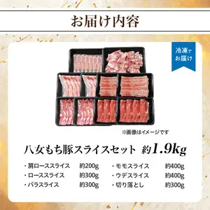 八女もち豚スライスセット 約1.9キロ 072-203