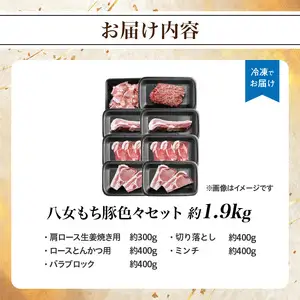 八女もち豚色々セット 計約1.9キロ 072-205