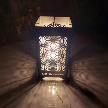 LEDランプシェード　麻のは文様四角【1589796】