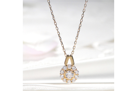 ネックレス K18YG イエローゴールド ダイヤモンド 0.35ct 【f218-k18yg】 [オーダーメイドジュエリーメイ 山梨県 韮崎市 20742934] ペンダント