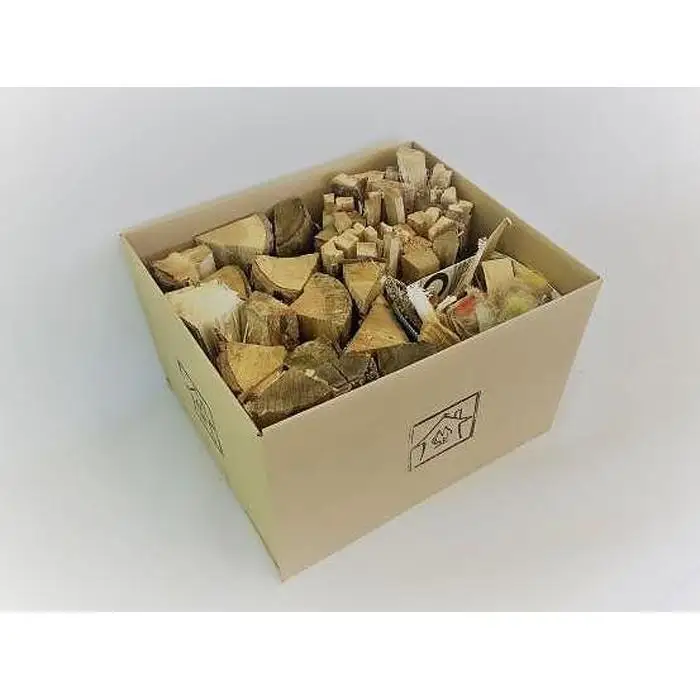 アウトドア グッズ 薪 10kg 4種 ( 焚火用25cm & 細割25cm & 焚付け約500g & 着火剤3個 ) 焚き火 スターター セット 信州薪