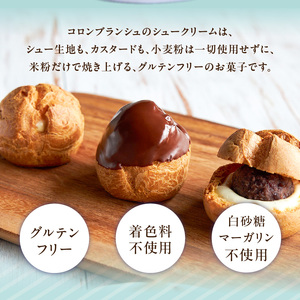 自然栽培 米粉のシュークリーム 3種 6個セット 〔Dw085〕