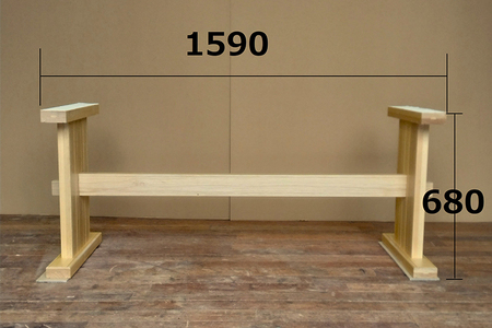 無垢材ダイニングテーブル脚 《幅159cm×高さ68cm×奥行60cm》 家具 インテリア