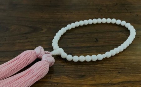 【数珠】白珊瑚 片手数珠