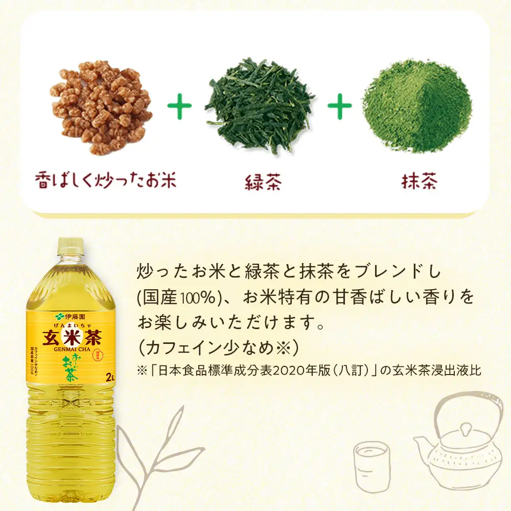 お～いお茶 玄米茶 2L×6本セット［おーいお茶 ペットボトル 2リットル ケース 箱 伊藤園 静岡］