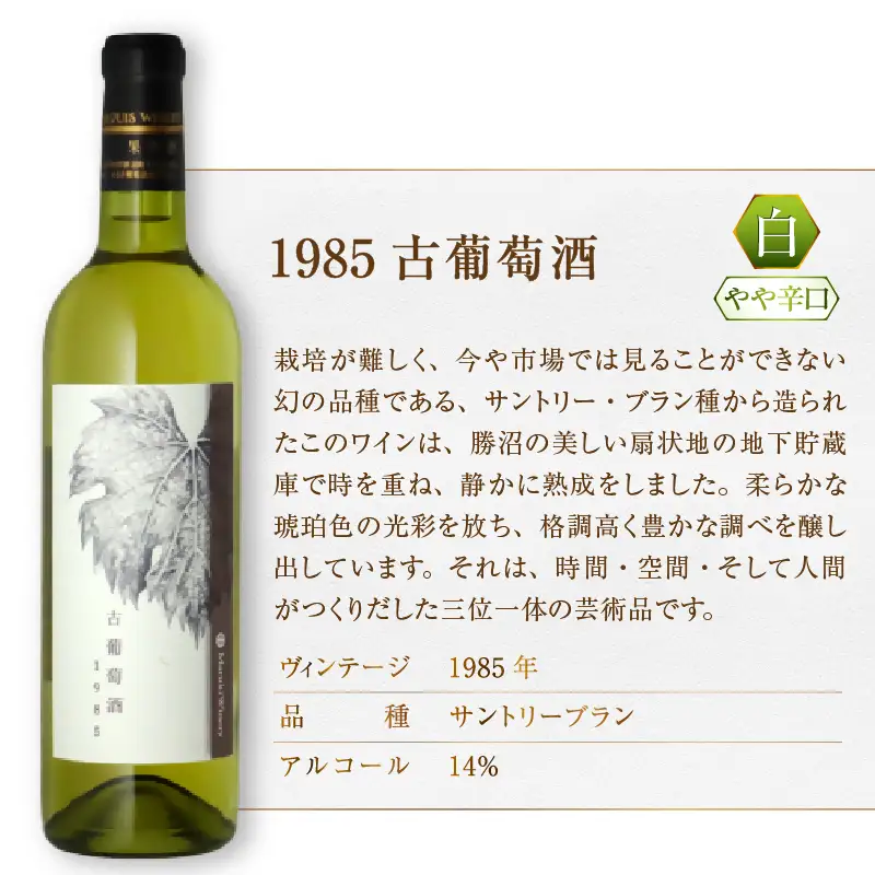 ワイン 『希少！30年超熟成ワイン』1985古葡萄酒【白】まるき葡萄酒（MG）K2-660