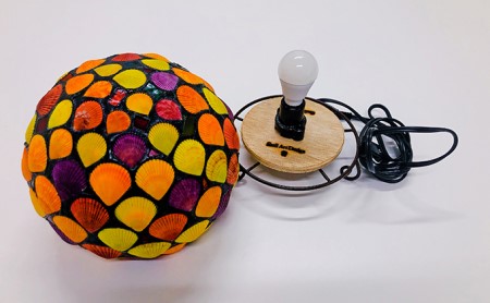 ヒオウギ 貝 ランプ シェード 球形 ゆらり内海 インテリア 雑貨 日用品 間接照明 ベッドサイド