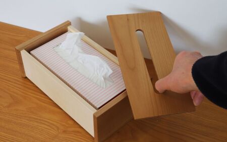樹凛工房　木っぱクラフト ティッシュBOX | 木 白樺 工芸 小物 送料無料 ハンドメイド[031-09]