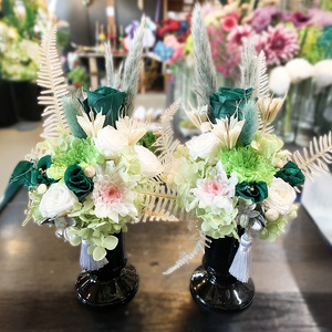 プリザーブドフラワー 仏花 お供え用 縦25cm×横16cm 1対（2個組）安芸高田市 神楽門前湯治村 萬珠沙華