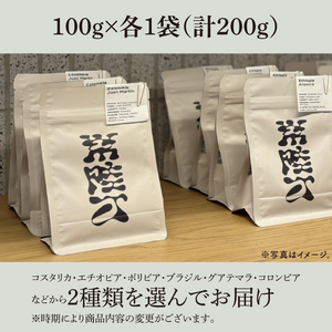 厳選２種類 スペシャルティーコーヒー(粉) 計200g（MB-4）