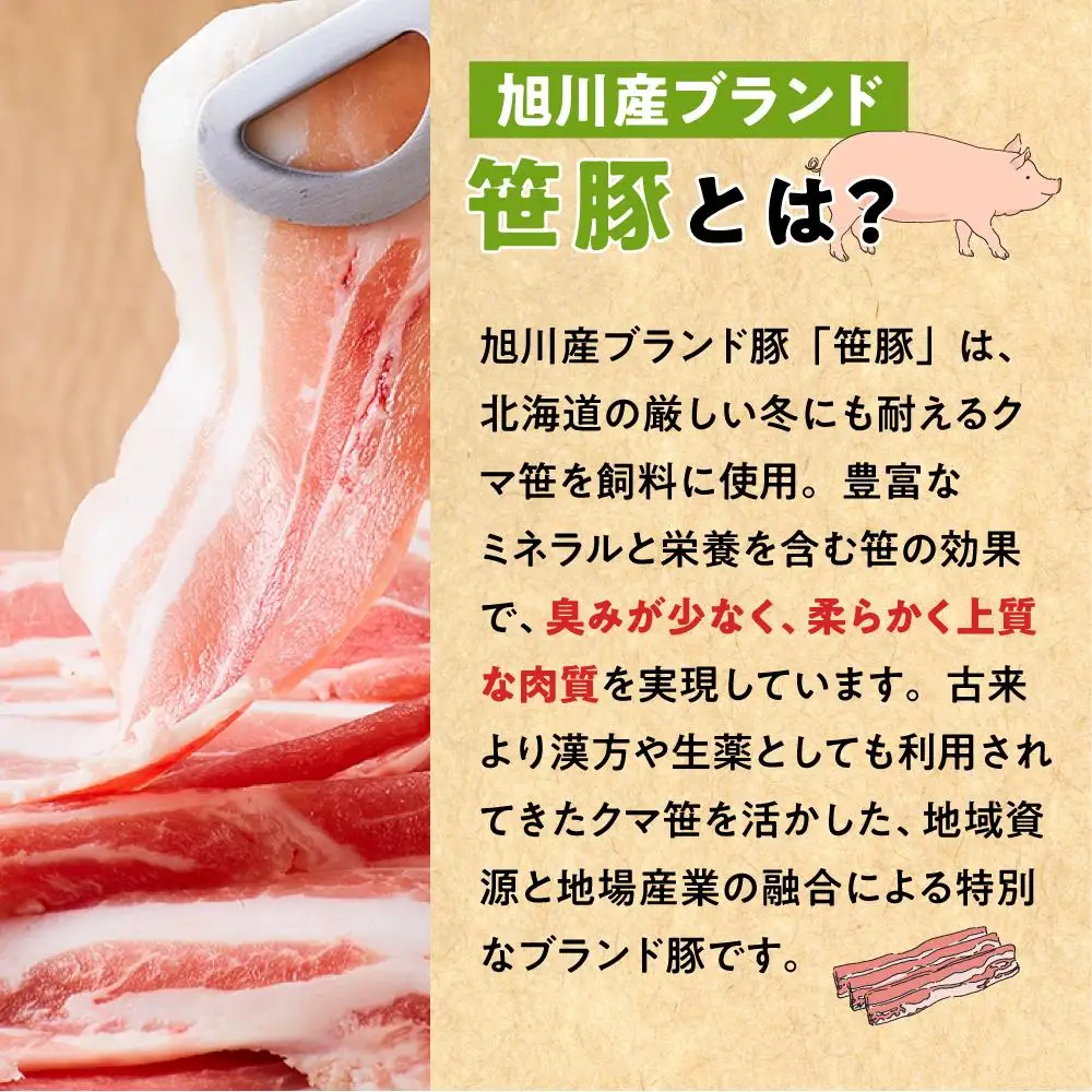 【旭川産ブランド】希少部位！笹豚バラ900g(300g×3パック) | 豚肉 豚肉_04810