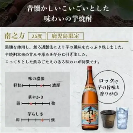【本格焼酎】南之方【鹿児島限定】1800ml×2本　A8-106_酒・アルコール 芋焼酎 焼酎 _【配送不可地域：離島】【1605260】
