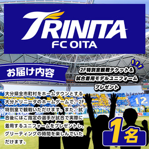 大分トリニータ ホームゲームプレミアム観戦体験＆試合着用モデルユニフォーム手渡し (1名) Jリーグ サッカー trinita 体験 チケット 観戦チケット【116300500】【大分フットボールクラブ】