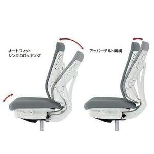 Mw03_コクヨチェアー　ウィザード4(ダークグレージュ・本体白)／可動肘・アディショナルバック・カーペット用（Wキャスター）／在宅ワーク・テレワークにお勧めの椅子