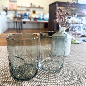 おやゆびグラス（グレー）小２個セット