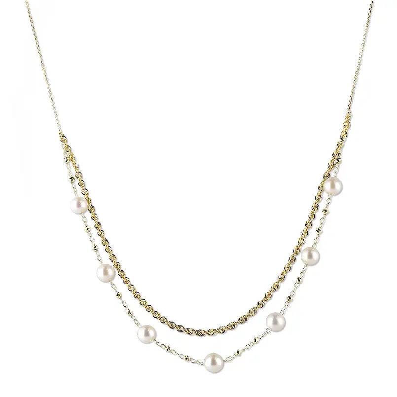 k18 パール ネックレス レディース アコヤ真珠 ゴールド 2連 ペンダント イエローゴールドK18 K18 スライド式 あこや 真珠 ジュエリー シンプル 記念日 誕生日 人気 普段使い241121nm400yn SWAA215