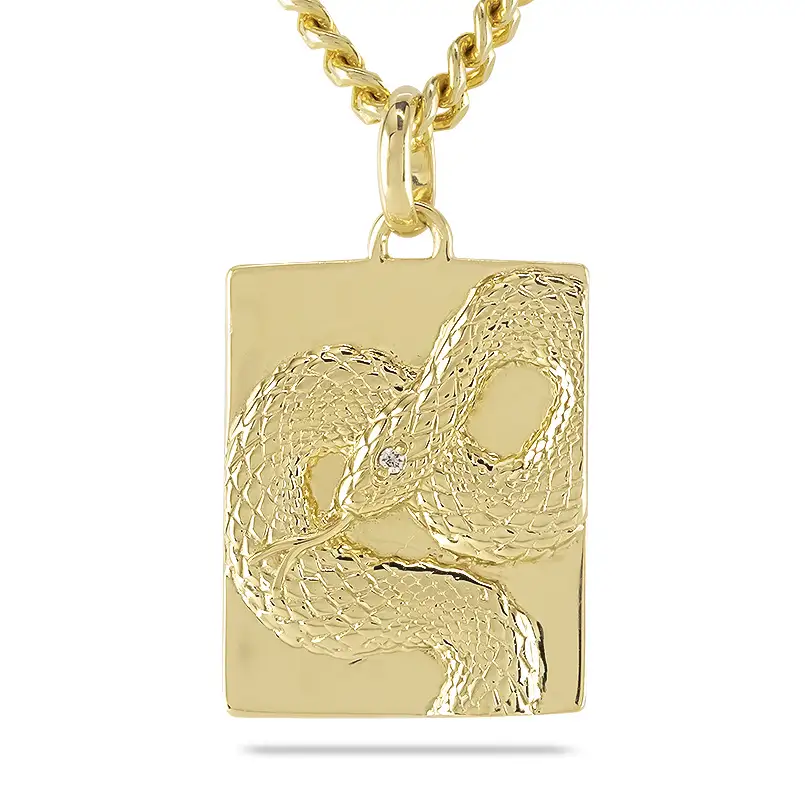 ヘビ 蛇 ペンダントトップ k18 スネーク 18金 プレート ネックレス メンズ ダイヤ 喜平 18k ゴールド ダイヤモンド 0.005ct ペンダント 大ぶり イエローゴールドK18 干支 巳年 ジュエリー シンプル 人気　241017sh202dym SWAA233