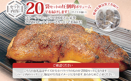 博多 味付け豚足 ハーフカット (20袋セット) サイズ不揃い ふるさと納税セット トンソク 豚足 国産 ハーフ 豚肉 冷凍 福岡県 福岡 九州 グルメ お取り寄せ