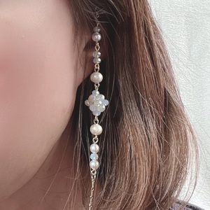 ガラスビーズのメガネチェーン＊ネックレスやマスクチェーンの3way使用可 [1560]