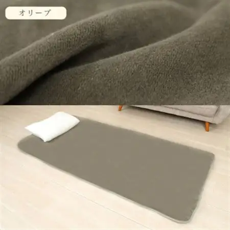 シーツ 敷毛布 極暖 かんたん シングル コットン100% 4隅 ゴム付 オリーブ_雑貨・日用品 毛布 寝具 _【1606078】