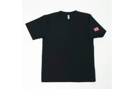 Tシャツ【左腕 軍艦旗】自衛隊グッズ ワンポイント 旭日旗　ブラック　Mサイズ ku091-080-m-r