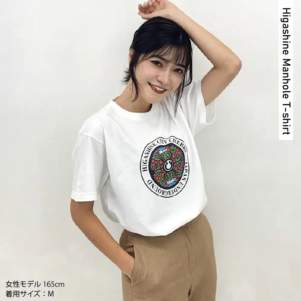 東根市 マンホールＴシャツ 白 Mサイズ Tシャツ 半袖