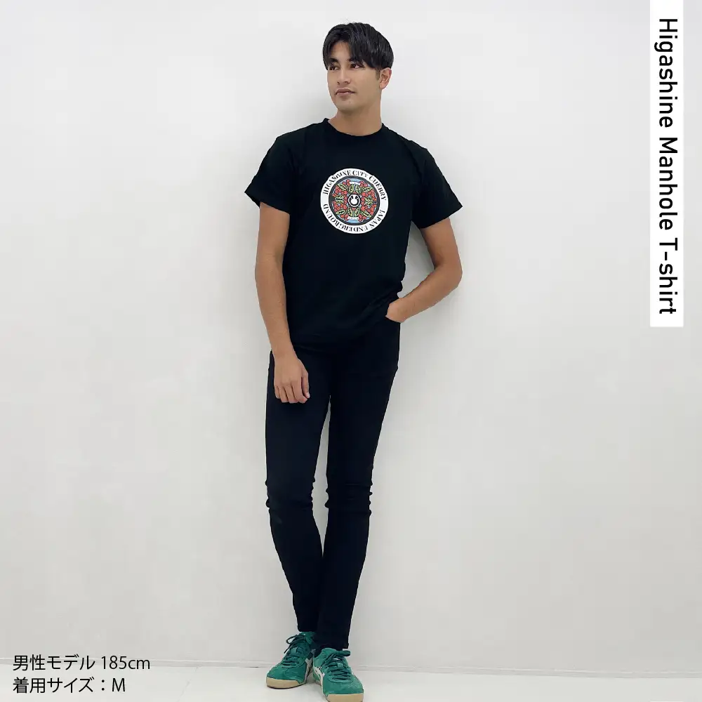 東根市 マンホールＴシャツ 黒 XLサイズ Tシャツ 半袖