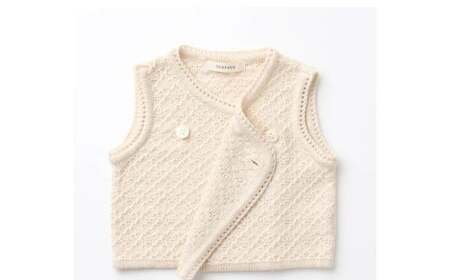 【ギフト対応】ふんわり ダブルベスト CO-W13【60営業日程度で発送】 ベビー ベビー服 赤ちゃん ベスト 羽織り リリヤーン 中空糸 オーガニック 綿 日本製