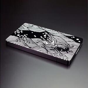 名刺ケース ジュラルミン削り出し＜波にうさぎ＞BLACK