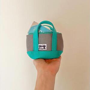 ミニミニポーチ　グレー×ラムネ