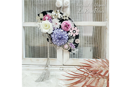 フラワーアレンジメント アーティフィシャルフラワー 花扇アレンジ [La.Rose Fleur 山形県 高畠町 tk06ayt140001]