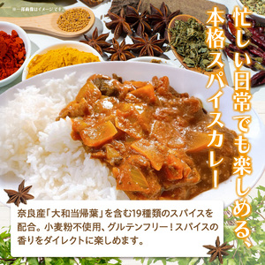 大和当帰葉とスパイスで作るふたりぶんのカレーキット スパイスカレー スパイス セット 簡単 簡単調理 ジャスミンライス 小麦不使用 グルテンフリー ギフト プレゼント 常温 ハーブガーデンショップ 奈良県 生駒市 送料無料