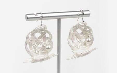 パール ピアス hitotsubuto 綯 ［伊予水引×あこや真珠］貝シリーズ アクセサリー 貝ピアス 真珠 本真珠 宇和島真珠 （864）