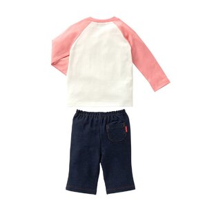 L105 ミキハウス うさこのお顔Tシャツセット【mikihouse ベビー ベビー服 70cm ピンク 紺 赤ちゃん ０歳 出産 セットアップ 春 秋 大阪府 八尾】