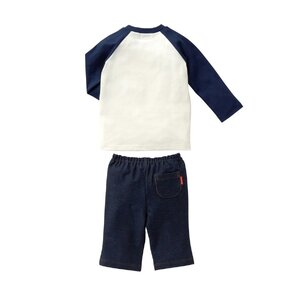 L106 ミキハウス プッチ―のお顔Tシャツセット【mikihouse ベビー ベビー服 70cm 紺 赤ちゃん 乳児 ０歳 出産 セットアップ 春 秋 大阪府 八尾】