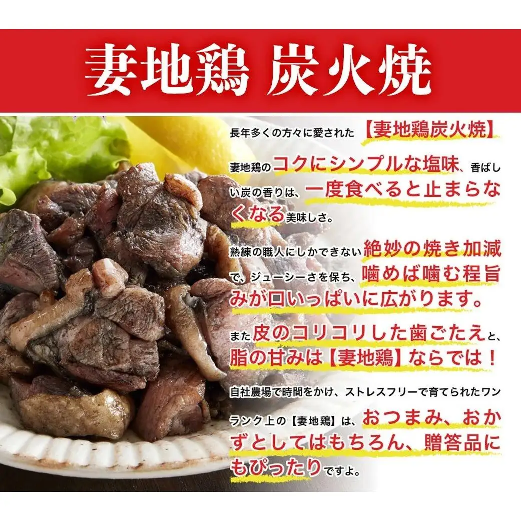 ブランド地鶏「妻地鶏」地鶏骨付もも焼・炭火焼セット45　真空パック＜8-8a＞