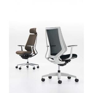 Mdw1_コクヨチェアー　デュオラ2(ブラック・本体白)／可動肘・ヘッドレスト／フローリング用（Vキャスター）　／在宅ワーク・テレワークにお勧めの椅子